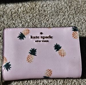 Kate Spade Pineapple Print Pink Leather Wallet